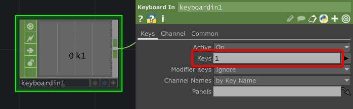 TouchDesigner 鍵盤按鍵輸入模板 Keyboard In 參數設定