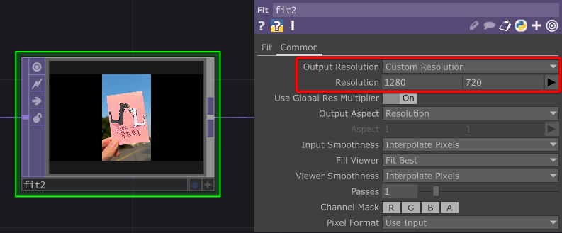 TouchDesigner 影音輸入與播放模板 Fit 參數設定