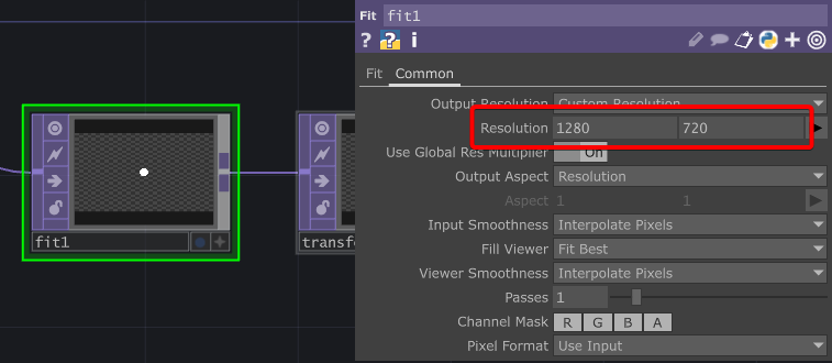 TouchDesigner 設定 Fit 的 Resolution